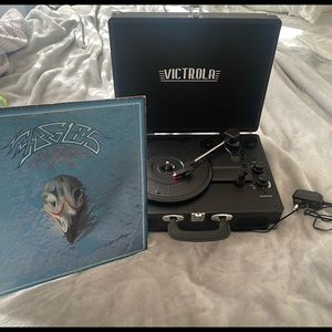 Victrola Record Player w/ The Eagles greatest hits Record